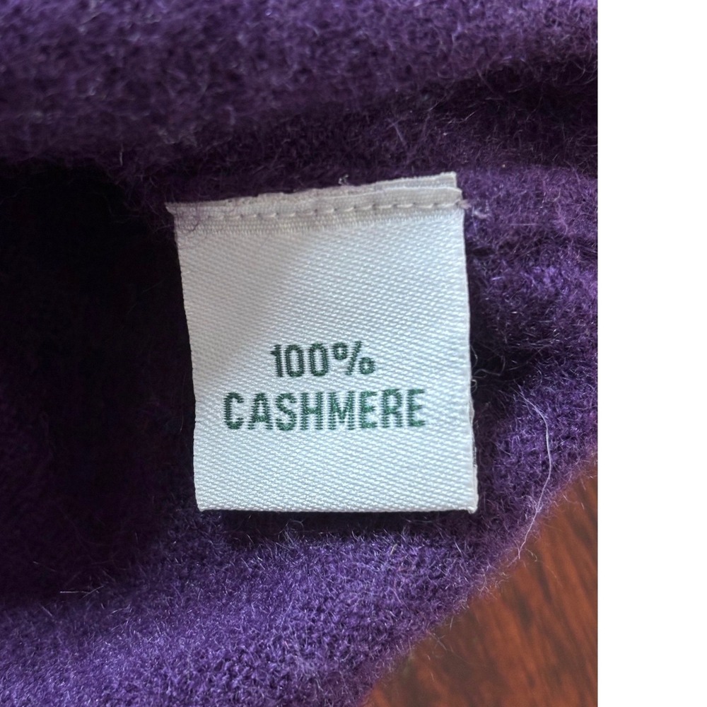 House of Edinburgh Womens Cashmere V-Neck Sweater M Purple Classic Long Sleeve - Picture 4 of 7